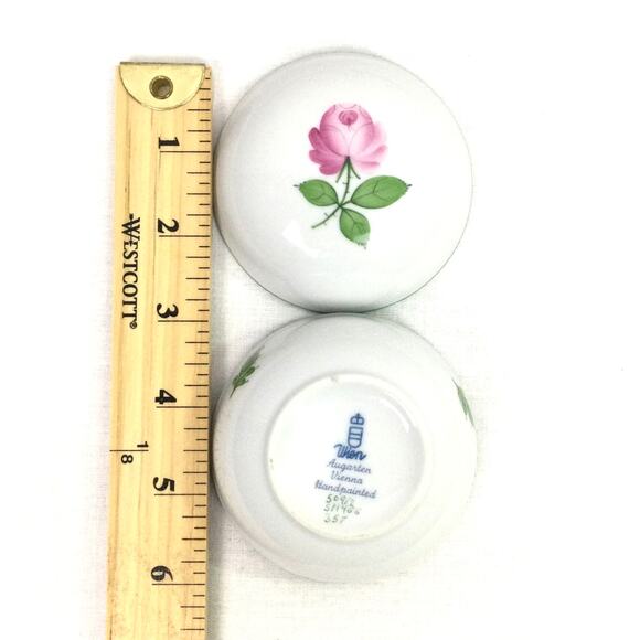 Austrian Wien Augarten Vienna Vintage Hand Painted Rose Porcelain Trinket Dish - Picture 14 of 14